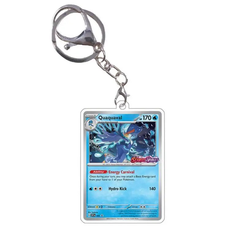 Pokemon Acrylic Small Cards Quaxly Fuecoco Sprigatito Double Sided Pendant Game Props Anime Characters Keychain Game Props Toys