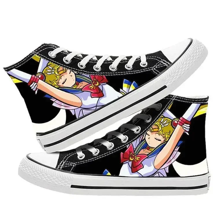 Sailor Moon high-top two-dimensional student canvas shoes anime men and women cartoon fashion casual graffiti board shoes  gifts