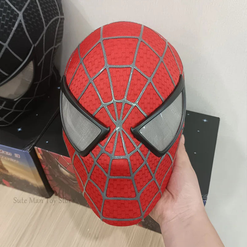 Spiderman Marvel 1/1 3D Spider-Man Tobey Mask Halloween Cosplay Faceshell Detachable Lenses Costumes Superhero Collection Models