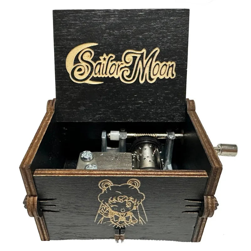 Sailor Moon Figurines Hand Crank Music Box Cartoon Anime Derivative Peripherals Girls Birthday Party Gifts Decoration Ornaments