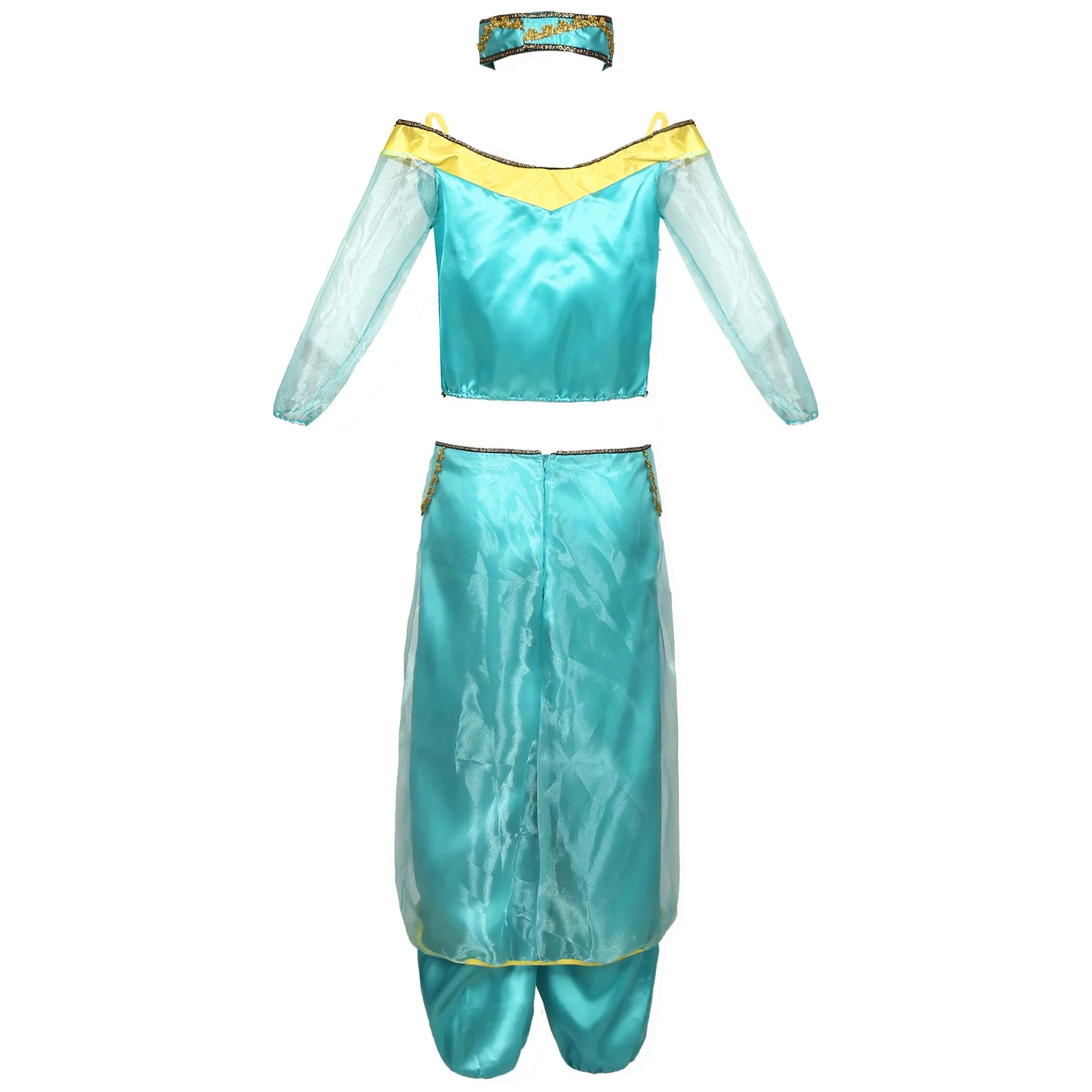 Jasmine Princess Dress Cosplay Costume for Adult Women in Aladdin, European American Role Play Stage Outfit for the Halloween
