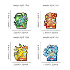 4pcs Cartoon Charmander Enamel Pins Metal Brooches Lapel Badges for Backpack Clothes Jewelry Accessory Gift for Friends