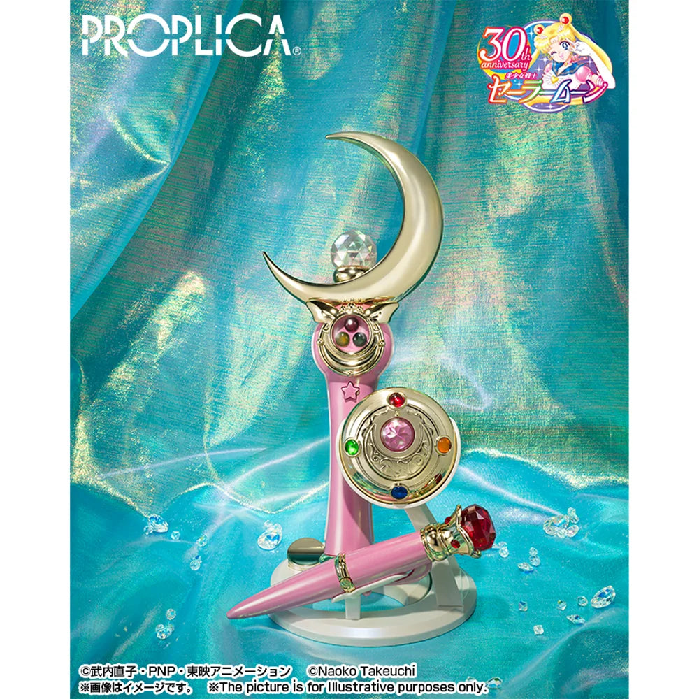 In Stock Original BANDAI PROPLICA Moon Stick Transformation Broochdisguise Pen Crystal Star Figure Anime Sailor Moon Model Toy