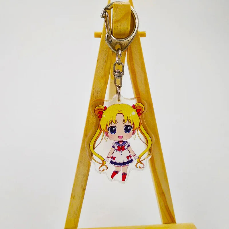 Sailor Moon Acrylic Keychain Anime Accessory Usagi Tsukino Luna Artemis Charm