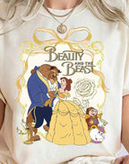 2025 Summer New Enchanting Bow Princess Group Girl Aesthetic T-shirt Cinderella Beauty Long Hair Princess Snow White T-shirt