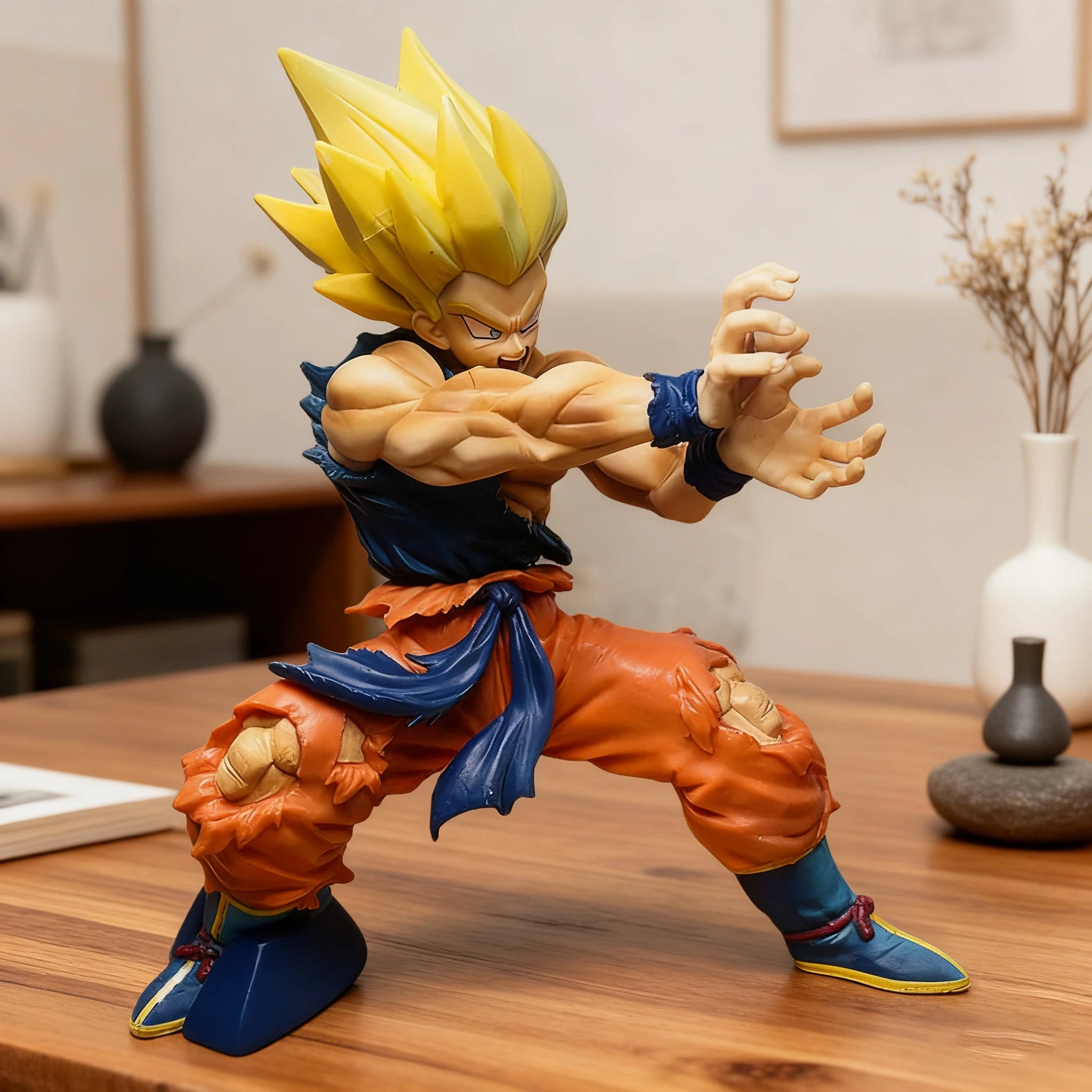 Dragon Ball Z Son Goku Anime Figure Battle Damage Shockwave Manga Statue Pvc Action Figurine Collectible Model Doll Toys Gift