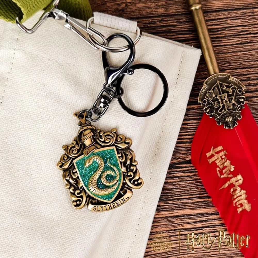Genuine Harry Potter Metal Embossed Badge Keychains Cosplay Props Film Television Peripheral Backpack Hanging Ornaments Gifts