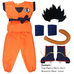 Halloween Adult Kids Suits Son Goku Gui Carnival Anime Cosplay Holiday Costumes Tail  Wrister Wig Blue Gold Children Dress Up