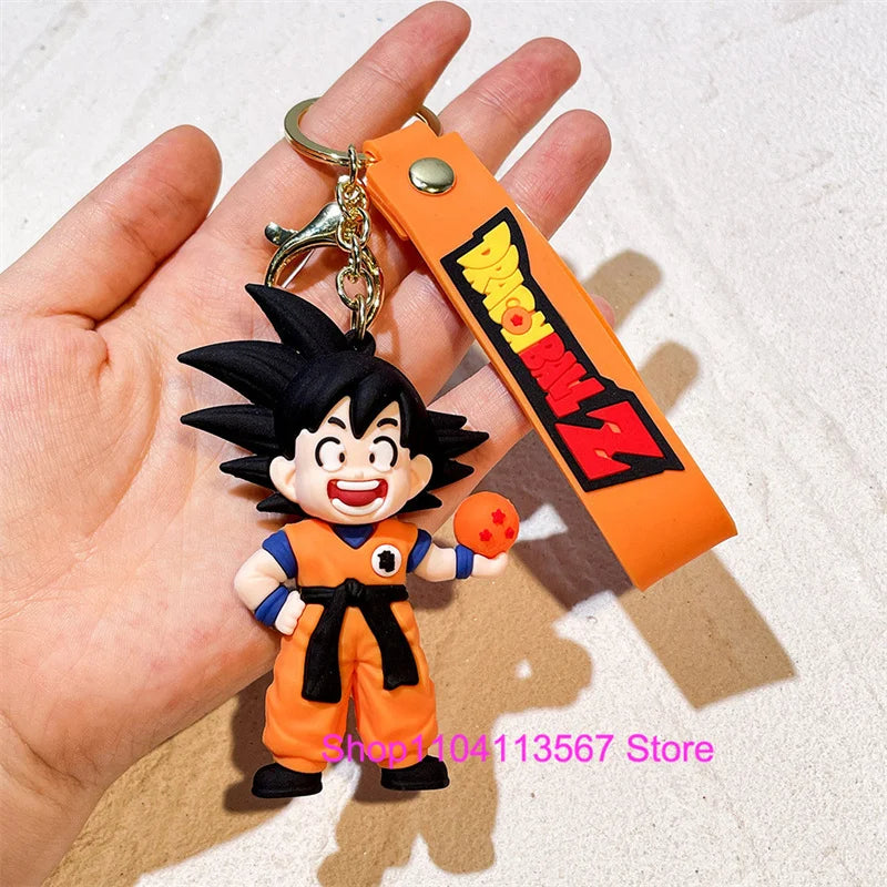 Dragon Ball Keychain Kawaii Vegeta Cartoon Bulma Piccolo Car Key Chain Backpack Pendant Keyring Gifts Accessories