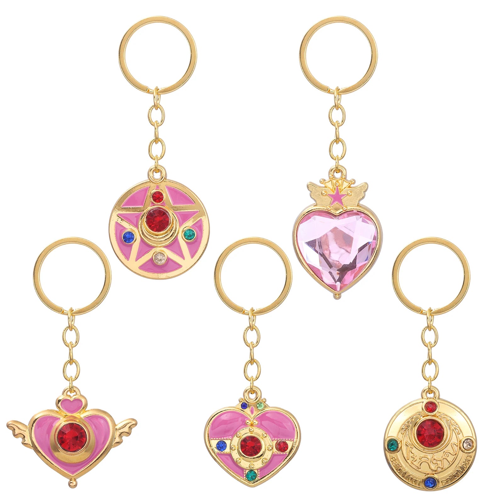 Anime Tsukino Usagi Little Rabbit Keychain Transformer Moon Messenger Mizuno Ami Hino Rei Role Playing Pendant Jewelry Necklace