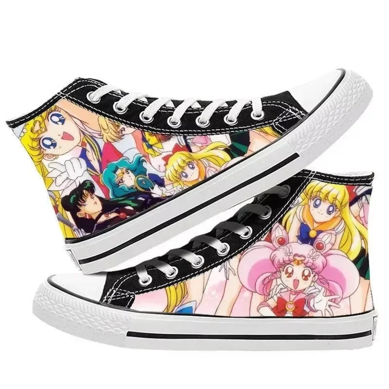 Sailor Moon high-top two-dimensional student canvas shoes anime men and women cartoon fashion casual graffiti board shoes  gifts