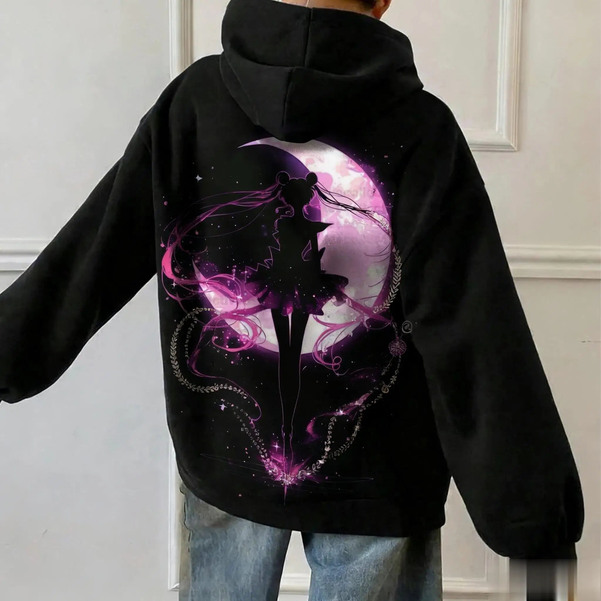 Sailor Moon Anime Women Men Hoodie Oversized Casual Streetwear Kawaii Print Pullover Sweatshirt Spring Autumn Trendy Y2k Unisex