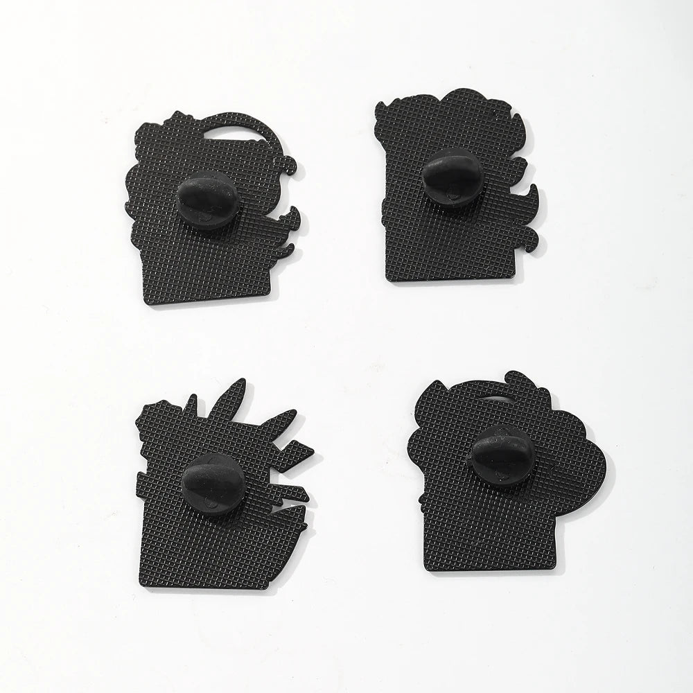 4pcs Cartoon Charmander Enamel Pins Metal Brooches Lapel Badges for Backpack Clothes Jewelry Accessory Gift for Friends