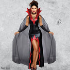 Cosplay Witch Dress Cloak Women Patent Leather Prom Magic Vampire Female Costumes Role Playing Halloween Costume