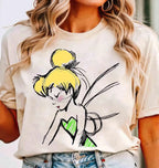 Disney Peter Pan Tinker Bell Sketch Profile Shirt Neverland T-Shirt Unisex T-Shirt, Family Birthday Gift T-Shirt