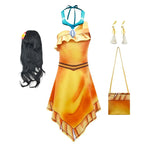Indian Princess Girls Pocahontas Cosplay Dress Halloween Party Disguise Costume Children Movie Fantasy Outfits
