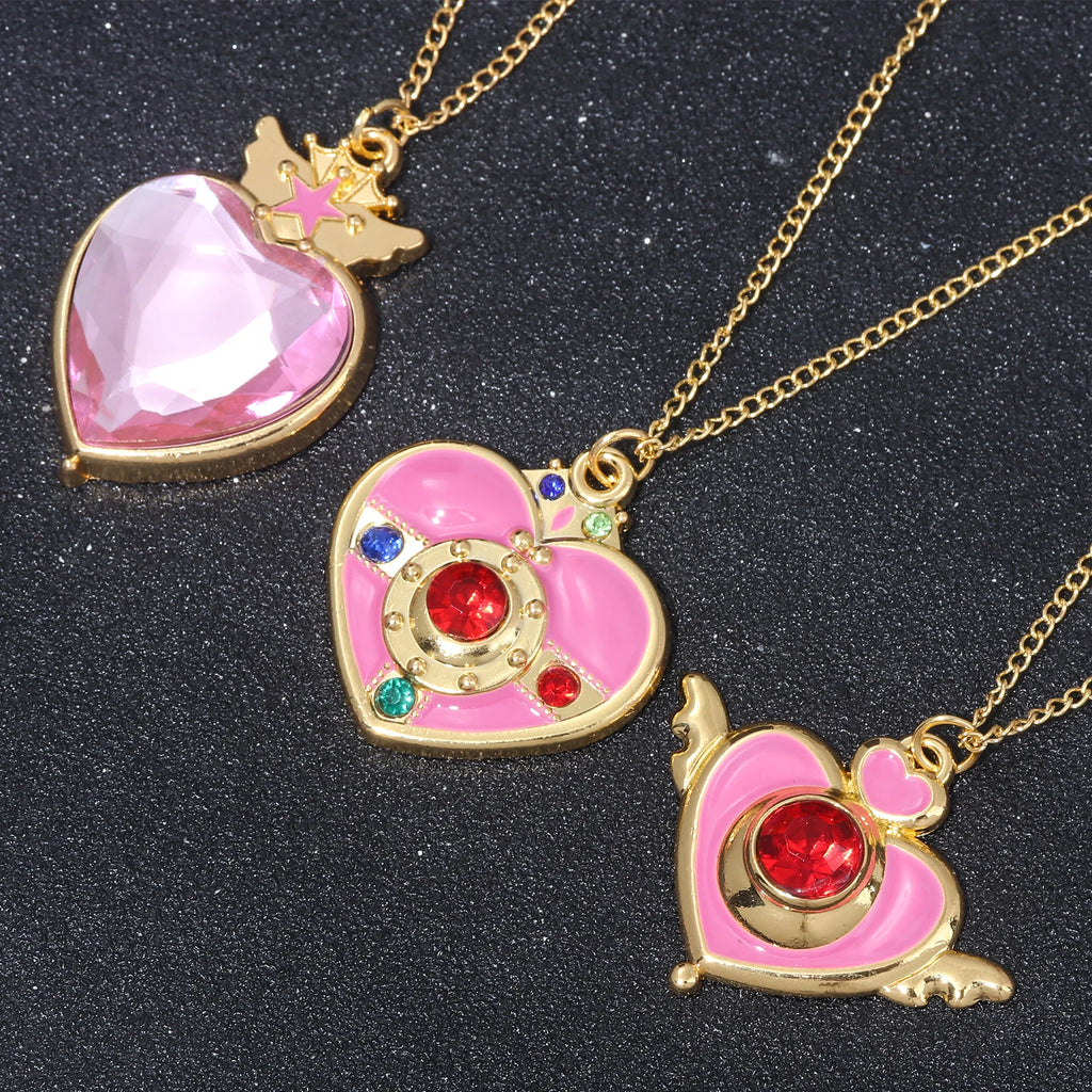 Anime Tsukino Usagi Little Rabbit Keychain Transformer Moon Messenger Mizuno Ami Hino Rei Role Playing Pendant Jewelry Necklace