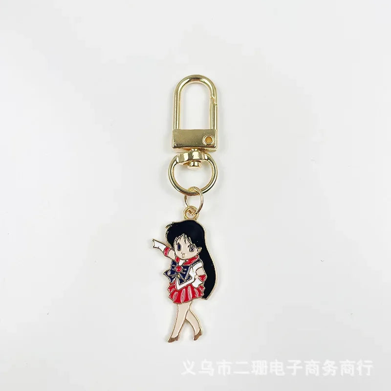 Sailor Moon Keychain Girl Metal Key Chain Creative Cartoon Anime Car Pendant Women Charm Key Ring Cute Couple Birthday Gift
