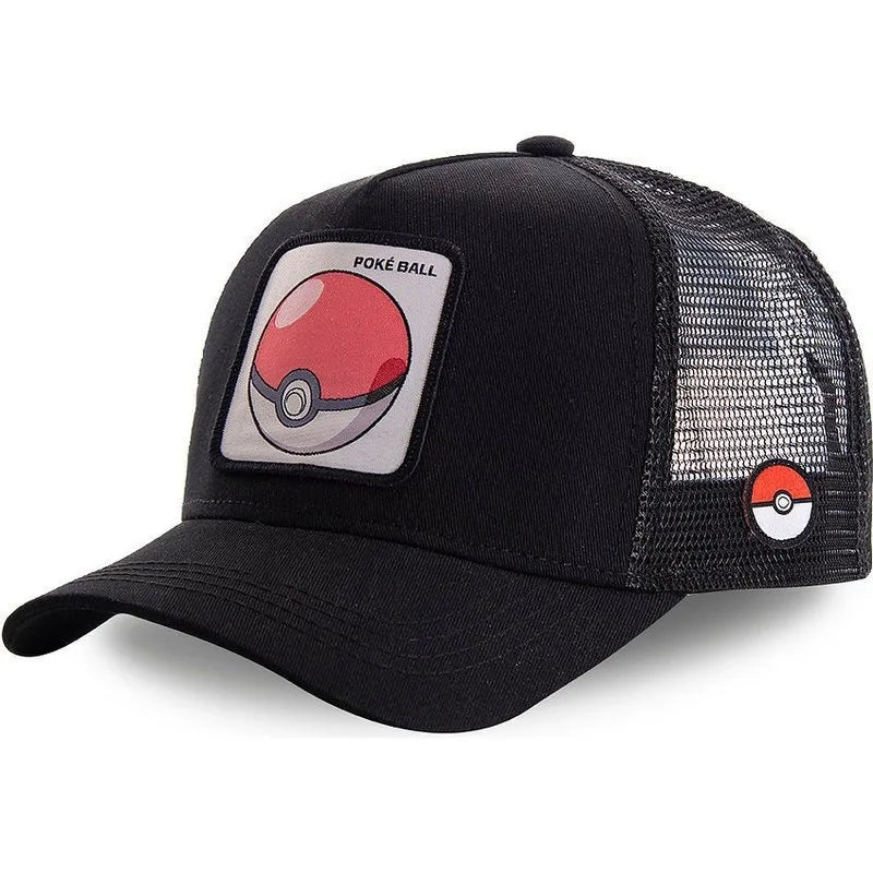 High Quality Pokemon Cute Cartoon Pikachu Psyduck Summer Net Hats Ventilated Men's and Women's Baseball Caps Hip Hop Fashion