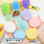 Sailor Moon Anime  Mini Folding Hair Brush with Mirror Portable Travel Comb for Women Lightweight Outdoor Use Hand Washable Gift