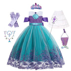 Cute Girl Princess Little Mermaid Ariel Dress Kids Cosplay Costume Children Halloween Birthday Party Clothes Summer Dress Girl