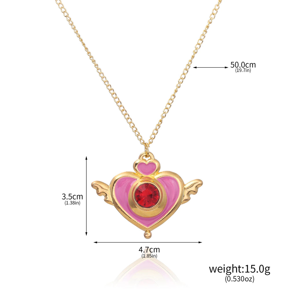 Anime Tsukino Usagi Little Rabbit Keychain Transformer Moon Messenger Mizuno Ami Hino Rei Role Playing Pendant Jewelry Necklace