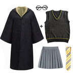 Adult Girls Hogwarts Cosplay Magic School Robes Cloak Slytherin Halloween Cape Boys Costume Women Men Uniform Scarf Tie Gifts