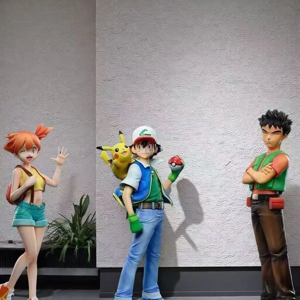 Pok é mon Xiaozhi Pikachu Xiaozhi Xiaogang Xiaoxia unprinted statue figurine model ornament