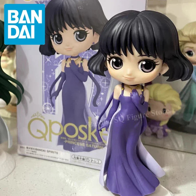 Original Bandai Qposket Sailor Moon Figure Eternal The Movie Princess Neptune Uranus Action Figurine Anime Model Girl Statue Toy