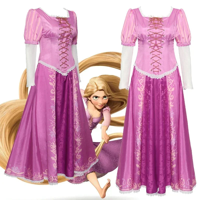 Rapunzel Costume Adult Women Tangled Rapunzel Princess Purple Dress Cosplay Halloween Carnival Party Clothes for Adult
