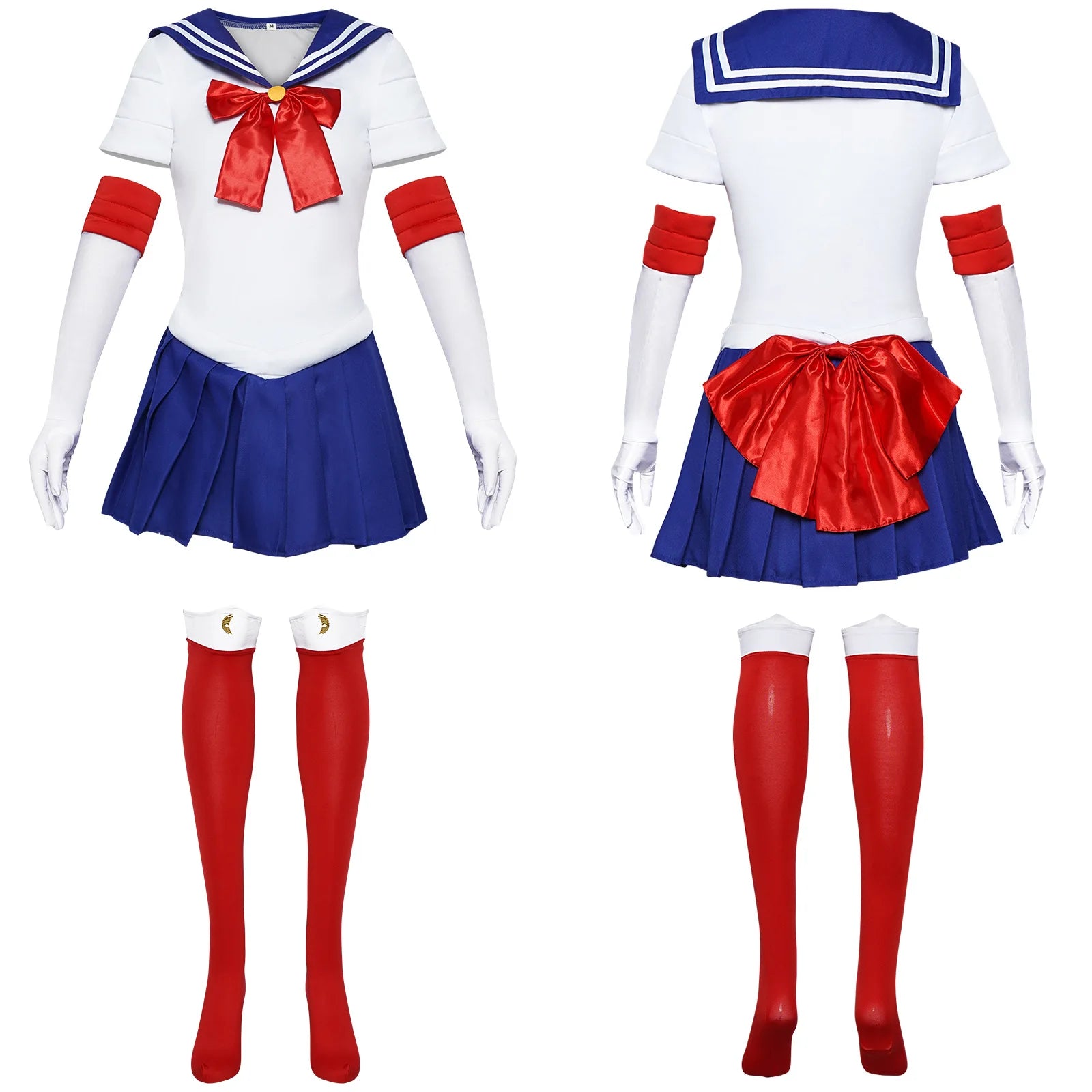 Sailor Costume Moon Usagi Tsukino Cosplay Costumes Kids Girls Cute Short Sleeve Dress Gloves Socks Halloween Carnival Clothing