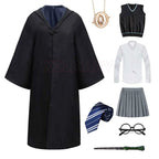 Adult Girls Hogwarts Cosplay Magic School Robes Cloak Slytherin Halloween Cape Boys Costume Women Men Uniform Scarf Tie Gifts