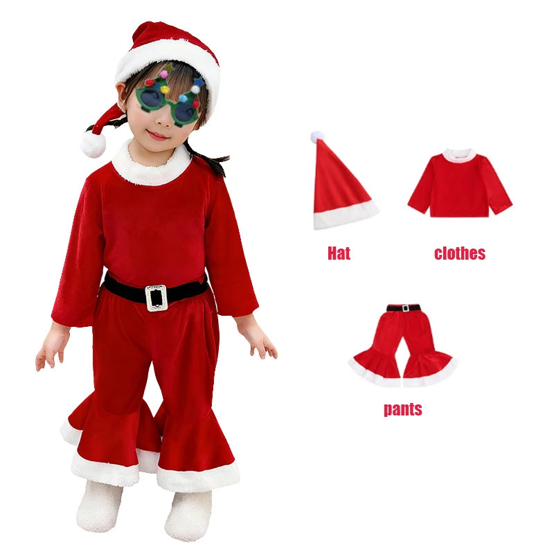 Christmas Kids Clothes Girl's Cosplay Dress Boys and Girls Carnival Party Clothes Children's New Year Costume Xmas Suit Gift