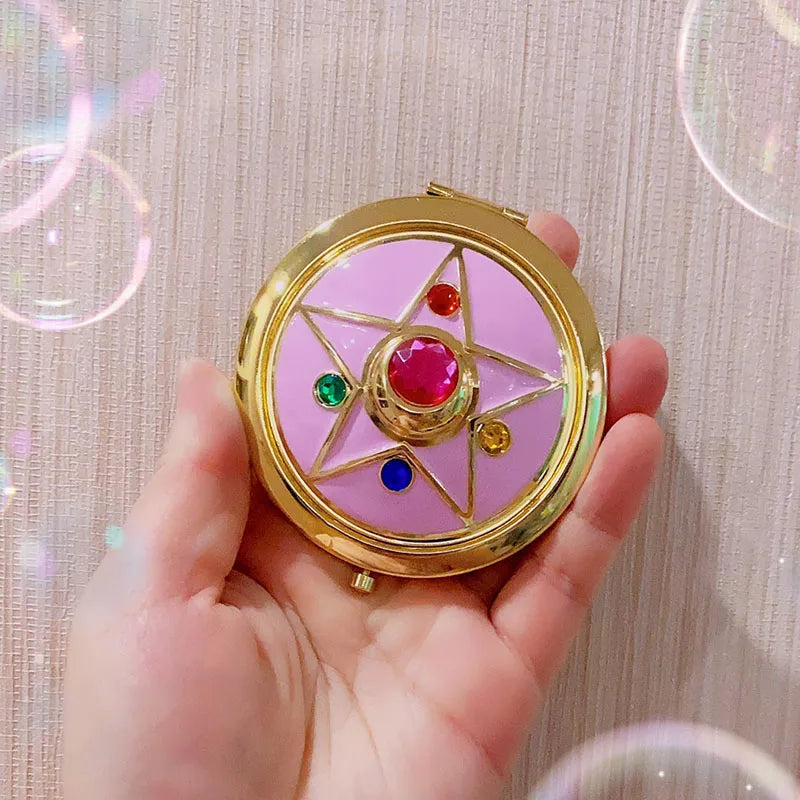 Sailor Moon R Moonlight Memory Series Crystal Star Case Cosmetic Make Up Compact Travel Folding MIRROR Sailor Moon Cosplay Box