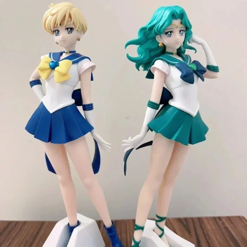 23cm Sailor Moon Anime Figure Sailor Mars Mercury Jupiter Venus Saturn Action Figurine Model Kids Collectible Toys Birthday Gift