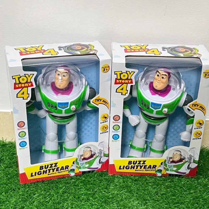 Disney 33cm Pixar Toy Story 4 Buzz Lightyear Talking Action Figures Cloth Body Model Doll Limited Collection Ornament Toys Gift