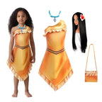Indian Princess Girls Pocahontas Cosplay Dress Halloween Party Disguise Costume Children Movie Fantasy Outfits