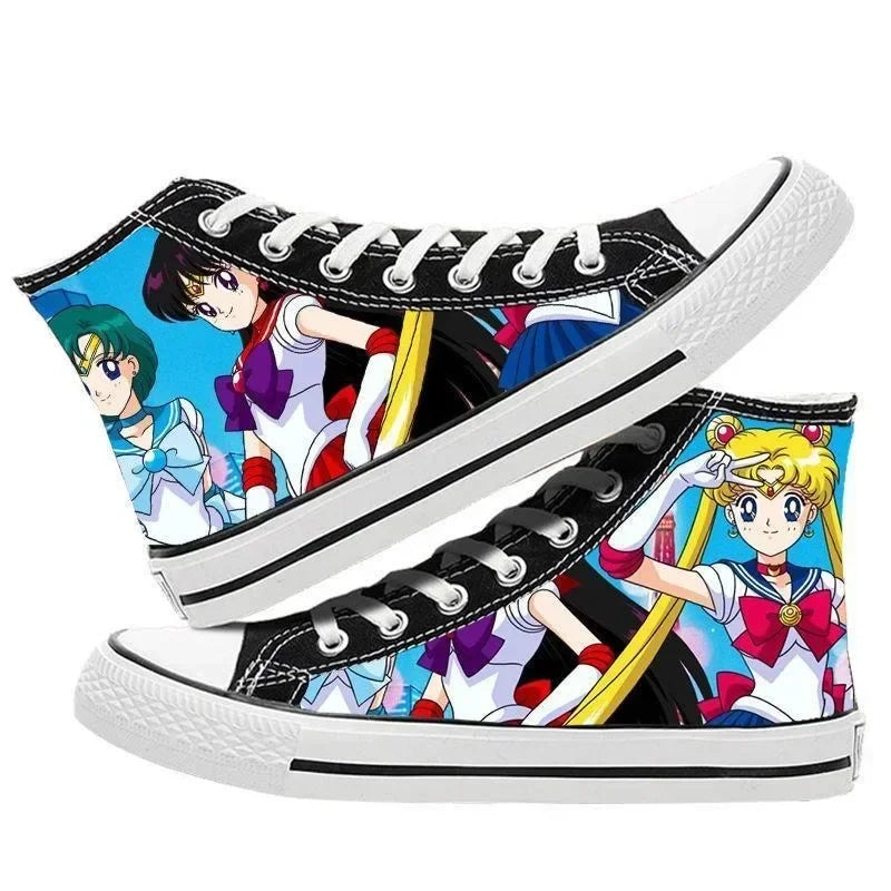 Sailor Moon high-top two-dimensional student canvas shoes anime men and women cartoon fashion casual graffiti board shoes  gifts
