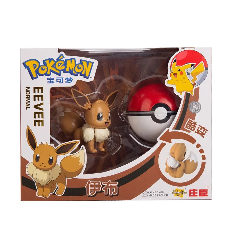 Genuine Pokemon Anime Figure Pikachu Gengar Charizard Gyarados Mew Dragonite Doll Model Children's Transformation Toy Gift Set