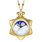 Anime Sailor Moon Neck lace Crystal Star Pocket Watch Pendant Neck lace for Students Collection Girls Birthday Gift Toys