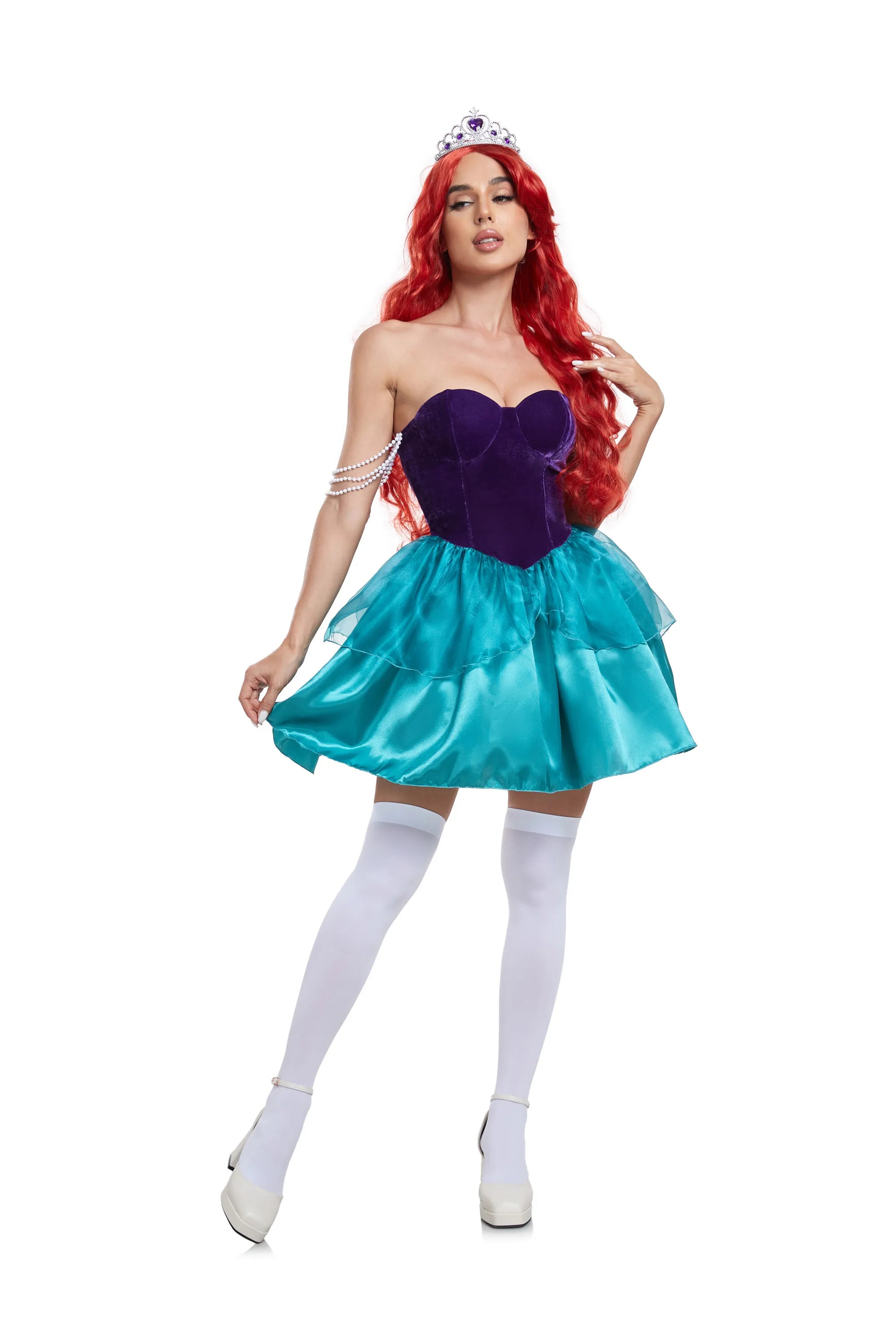 Halloween Costumes for Women Mermaid Costume Adult Princess Ariel Cosplay Carnival Party Fancy Dress Up