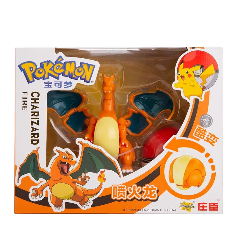 Genuine Pokemon Anime Figure Pikachu Gengar Charizard Gyarados Mew Dragonite Doll Model Children's Transformation Toy Gift Set