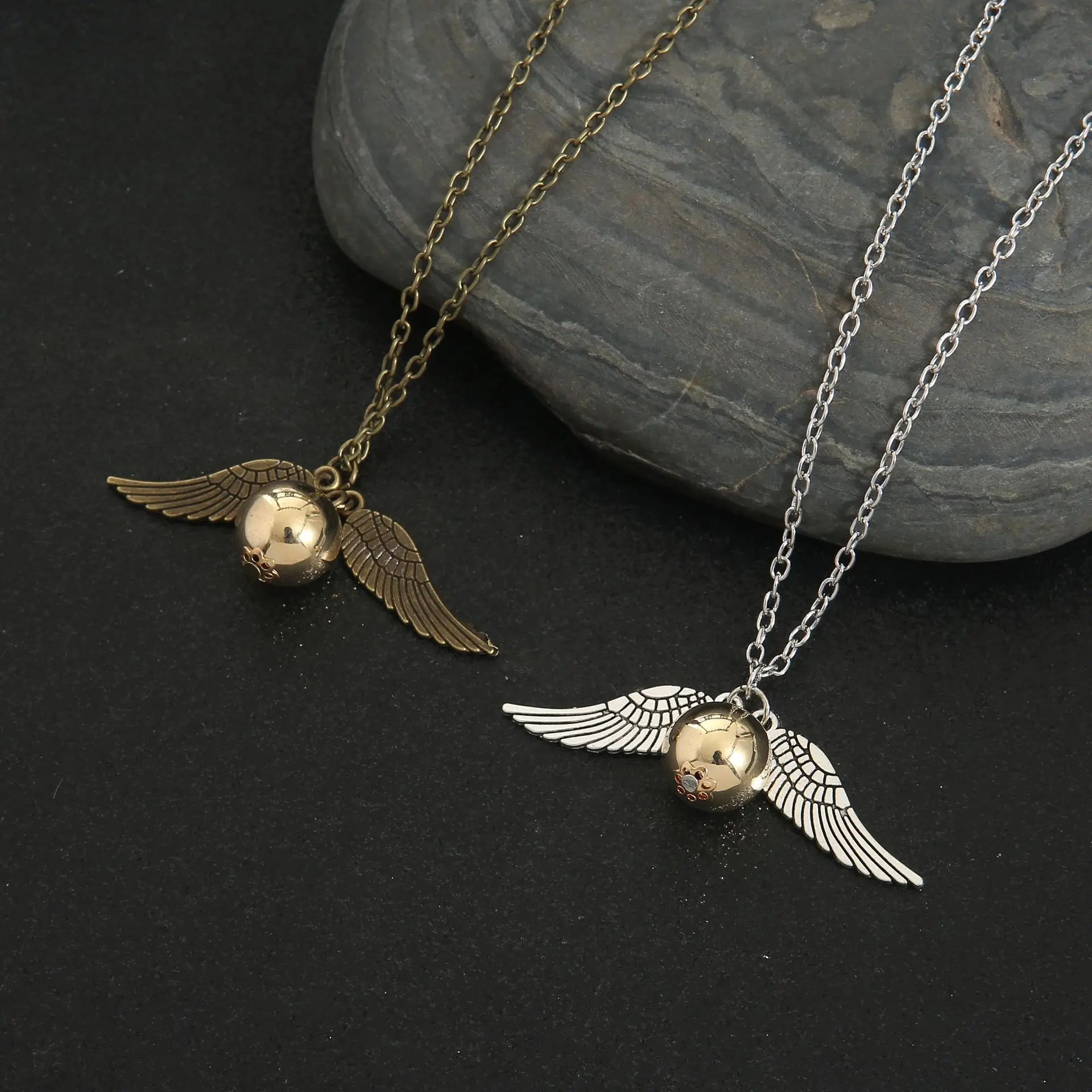 Starry Fleld  American Deathly Hallows Snitch Gold Necklace