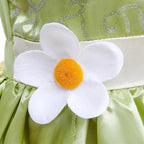 Tiana Costume Girls Cosplay Princess Dress Up Children Carnival Party Vestidos Kids Green Sleeveless Elegant Dresses