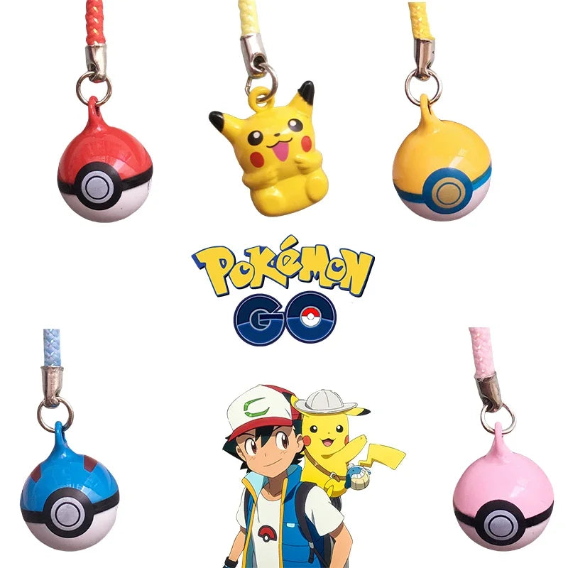 Mini Pikachu Pokeball Charms Cartoon Anime Peripheral Mobile Phone Chain DIY Fashion Cute Creative Decoration Phone Lanyard Gift