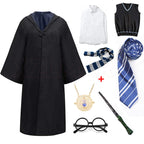 Adult Girls Hogwarts Cosplay Magic School Robes Cloak Slytherin Halloween Cape Boys Costume Women Men Uniform Scarf Tie Gifts