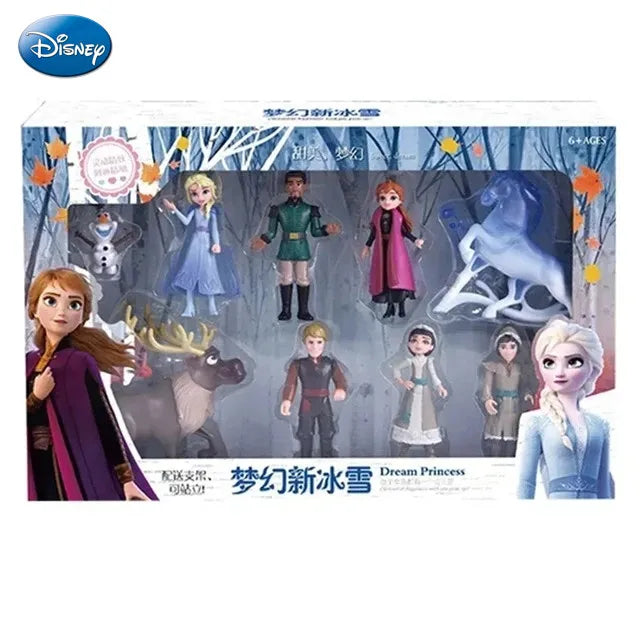 Disney Anime Frozen 2 Snow Queen Elsa Anna Pvc Action Figure Olaf Kristoff Sven Dolls Figurines Kids Cartoon Toy Children Gifts