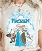 2025 Summer New Enchanting Bow Princess Group Girl Aesthetic T-shirt Cinderella Beauty Long Hair Princess Snow White T-shirt