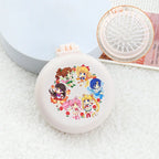 Sailor Moon Anime  Mini Folding Hair Brush with Mirror Portable Travel Comb for Women Lightweight Outdoor Use Hand Washable Gift