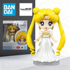 BANDAI Original MODEL KIT Figuarts Mini Sailor Moon Sailor Chibi Tsukino Usagi Hino Rei Anime Figure Model for Boys 100mm